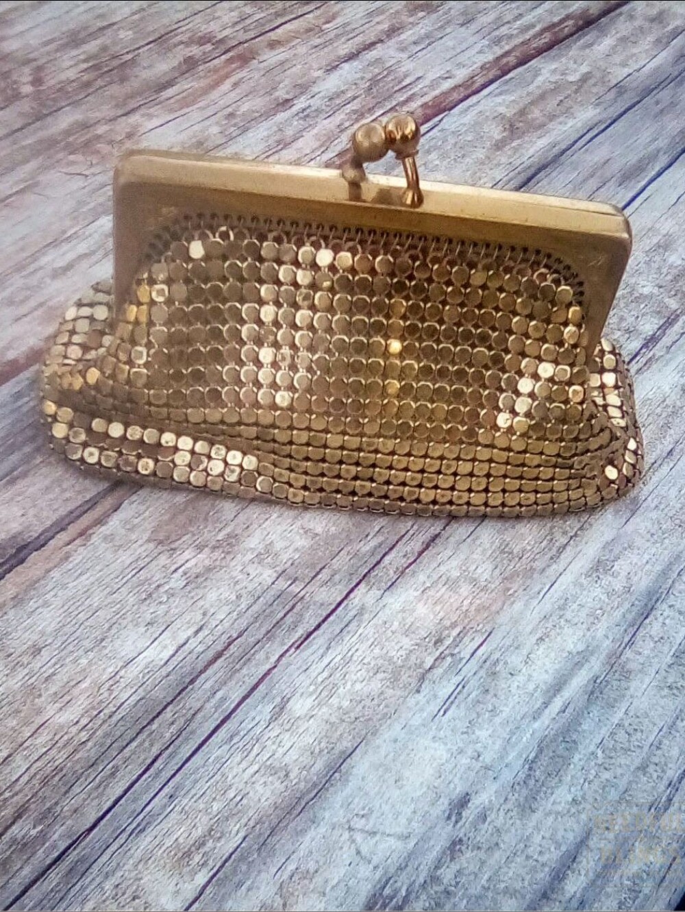 Whiting & Davis Gold Mesh Mini Coin Purse